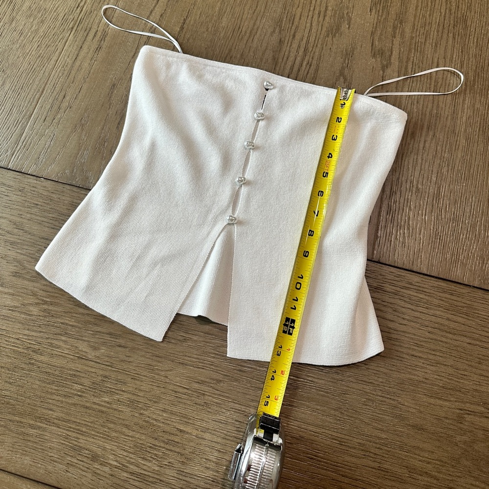 Wild Fable Knit Tube Top with Faux Pearls Size Small White - Picture 6 of 10